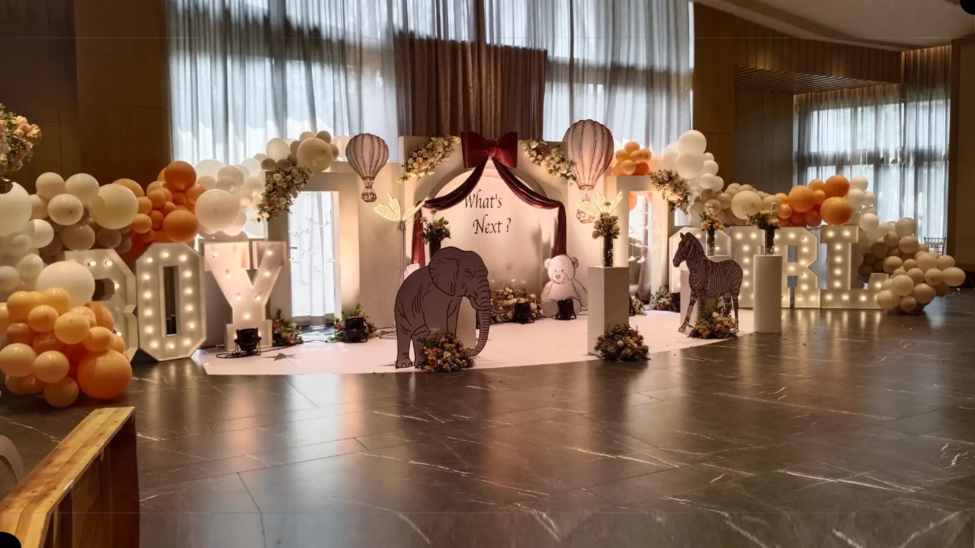 Birthday balloon decoration setup by Good Events Balloon Decoration